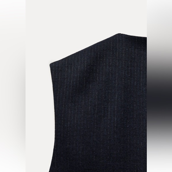 Zara NWT Wool Blend Pinstripe Vest ZW Collection - Picture 12 of 12